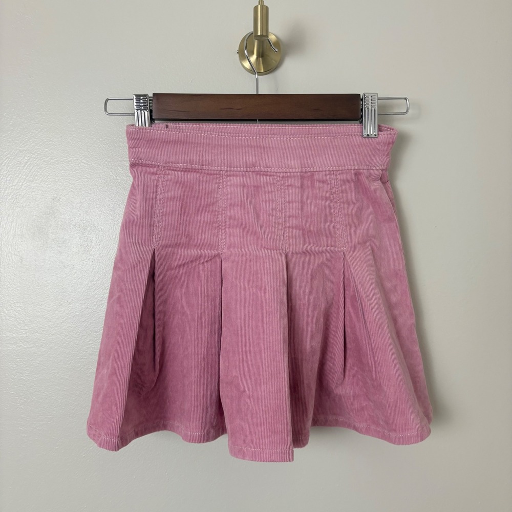 Gap Girls Corduroy Skirt Kids Size S Pink Pleated Mini Skirt